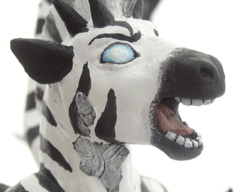 Awakening sculpture commission artwork gargoyle zebra traditional